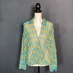 Casual plaid long sleeve top